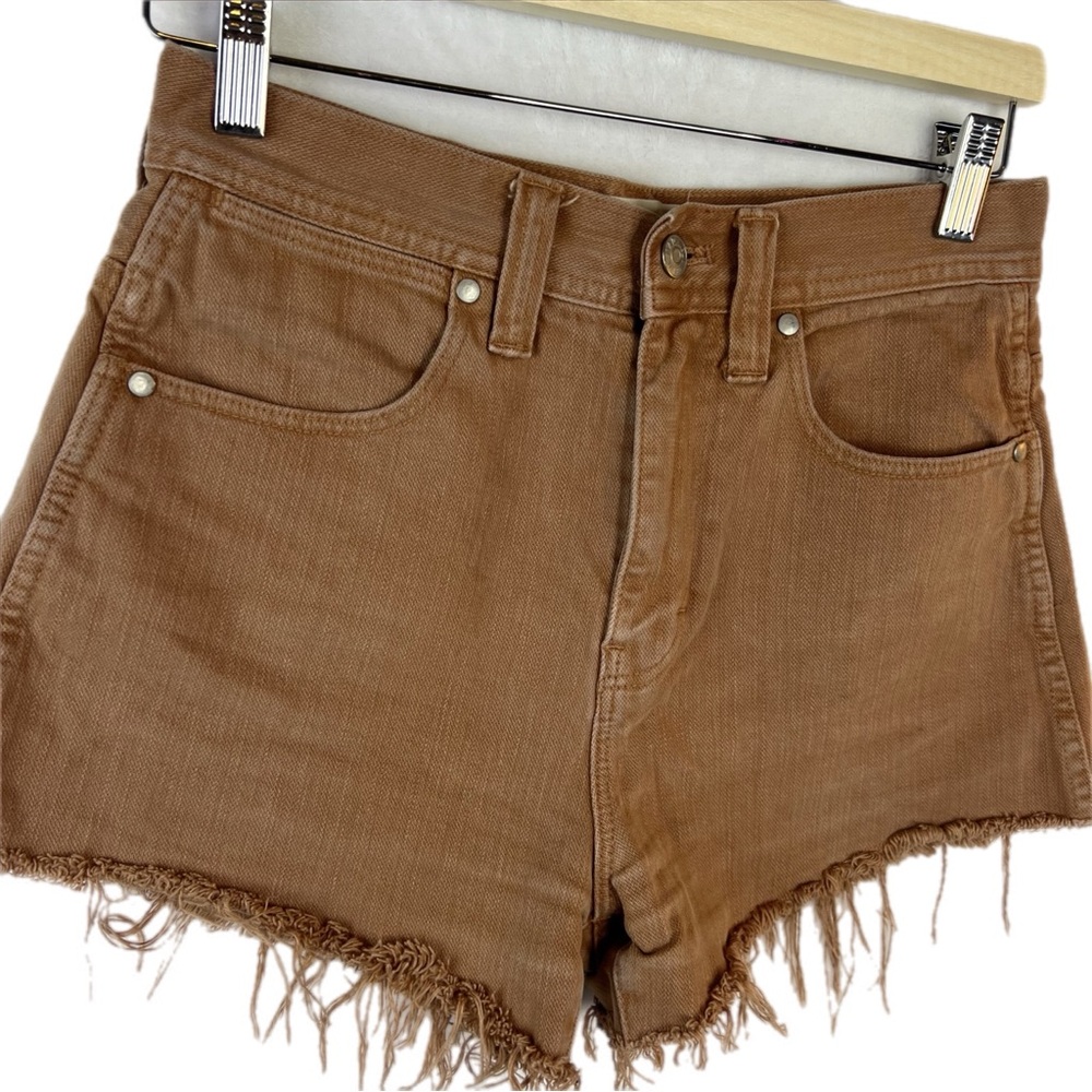 Madewell Where I was From shorts Orange Denim w‎ embroidered heart on butt sz 24 - Picture 3 of 10
